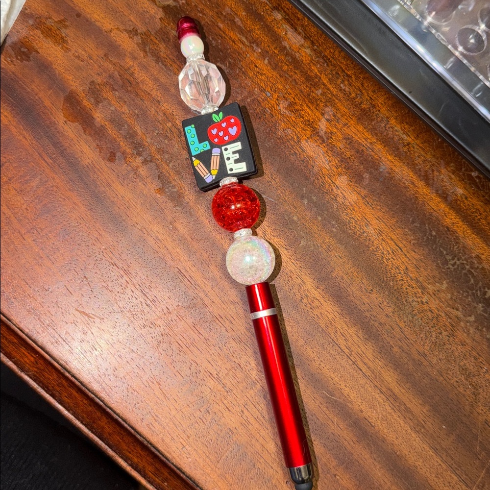 Red Beaded Stylus Pen
